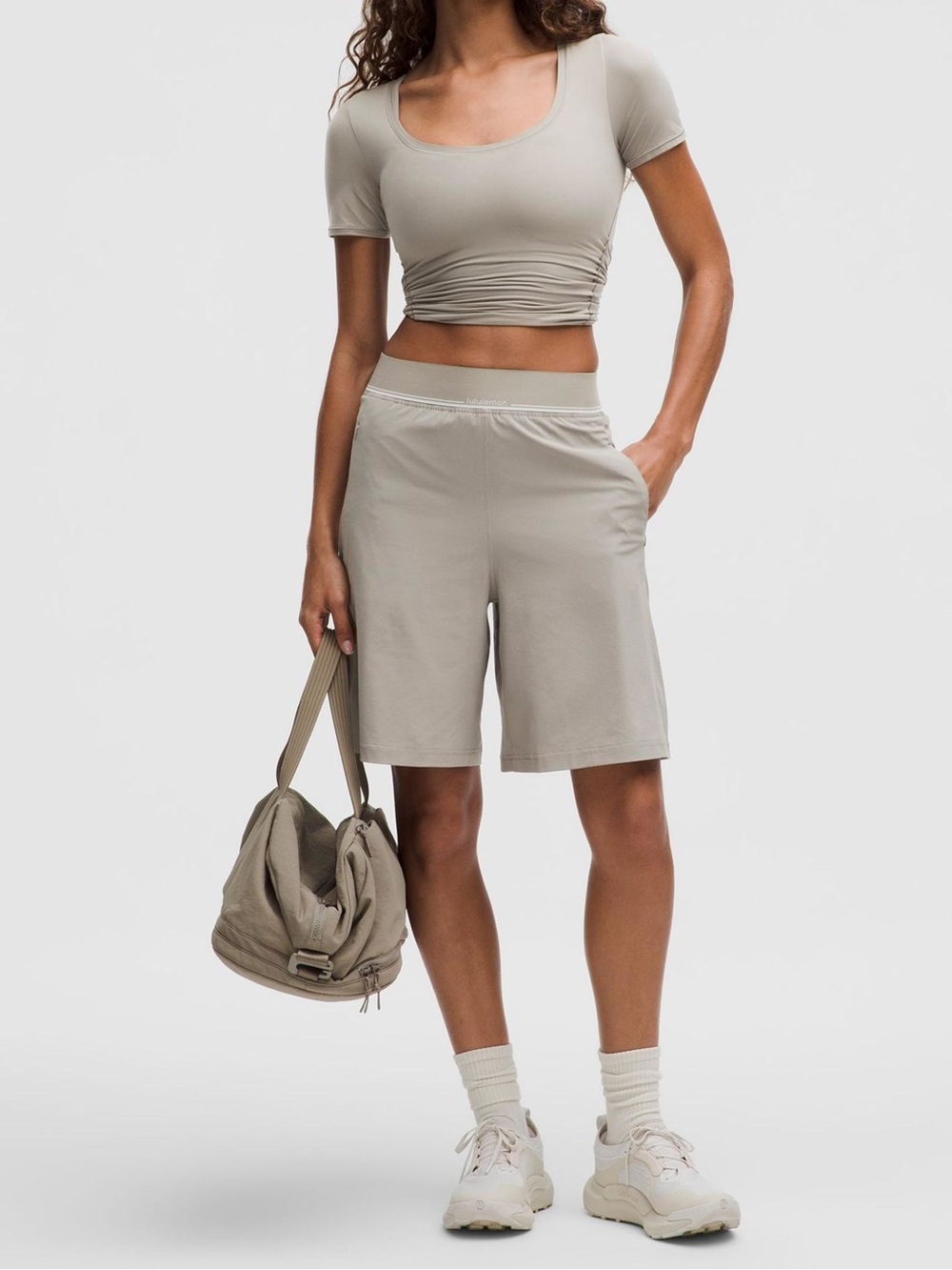 NWT Lululemon Swift Relaxed Shorts 9” Logo Waistband Women Sz XXS Warm Ash Grey